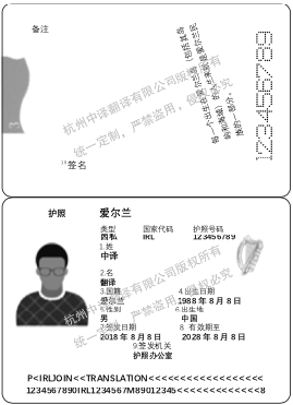 愛爾蘭護照翻譯,杭州護照翻譯公證公司.png